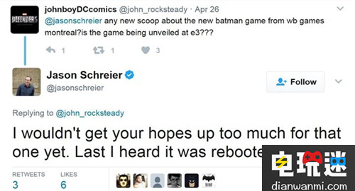 《蝙蝠侠：阿甘骑士》新作缺席E3 或将有系列重启作品 E3 阿甘骑士 蝙蝠侠 电玩迷资讯  第3张