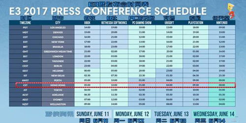 前方高能 一大波重磅大作！E3 2017展发布会时间表汇总  E3 索尼 育碧 任天堂 微软 电玩迷资讯  第2张