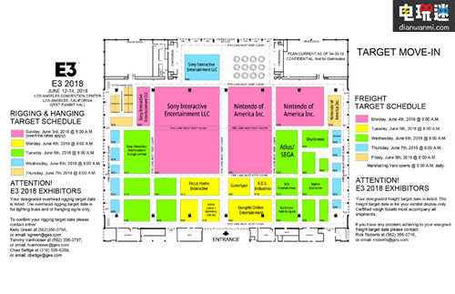 2018年 E3 现场展位分布图公布 电玩迷 索尼 任天堂 E3 电玩迷资讯  第1张