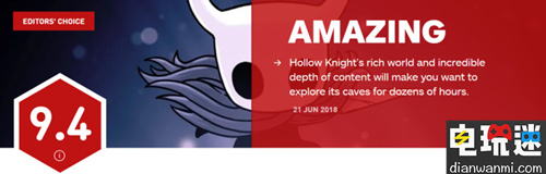 IGN给出《空洞骑士》9.4分高分 NS IGN 空洞骑士 电玩迷资讯  第1张