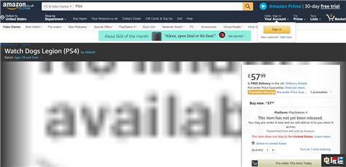 英国亚马逊泄露《看门狗3：军团》确认前往伦敦 亚马逊 PS4 看门狗3 看门狗 育碧 索尼PS  第2张