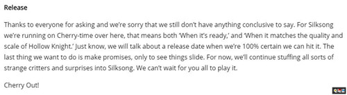 《空洞骑士：绸缎之歌》团队称达到前作水准才会公开发售日 Team Cherry 空洞骑士：绸缎之歌 空洞骑士 电玩迷资讯  第2张