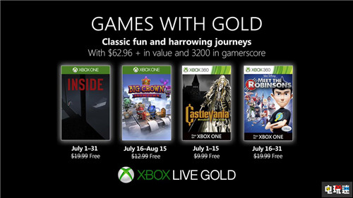Xbox微软7月金会员游戏阵容公开《Inside》在列 会免 金会员 微软 Xbox One 微软XBOX  第1张