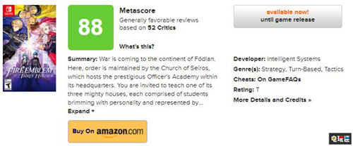 《火焰纹章;风花雪月》评分解禁 MC平均88分以上 火焰之纹章：风花雪月 火焰纹章 火焰纹章：风花雪月 任天堂 Switch 任天堂SWITCH  第1张