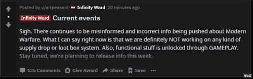 Infinity Ward确认《使命召唤：现代战争》不含开箱系统 Infinity Ward 动视 战网 PC Xbox One PS4 使命召唤16 使命召唤：现代战争 电玩迷资讯  第3张
