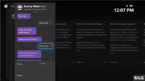 微软推送新AI过滤器帮助用户屏蔽反感内容 XboxOne Xbox Live 过滤器 AI 微软 微软XBOX  第3张
