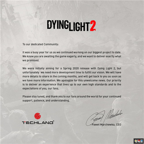 跳票大军再添一员《消逝的光芒2》宣布跳票 新发售日待定 电玩迷资讯 第3张