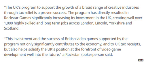 R星回应英国游戏税务减免：这一个可见的成功 电玩迷资讯 第2张