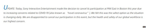 由于肺炎索尼宣布缺席PAX West展会 《最后生还者2》试玩泡汤 仁王2 最终幻想7：重制版 毁灭战士：永恒 索尼 PAX West 索尼PS  第2张
