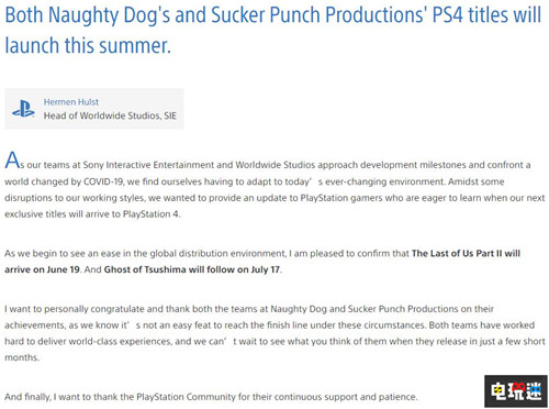 《最后生还者2》宣布6月19日发售 《对马岛之鬼》推迟半个月 索尼 PS4 对马之魂 对马岛之鬼 最后生还者2 索尼PS  第3张