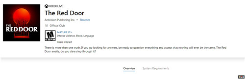 微软商城上架动视新作《红门》或暗示COD新作 红门 使命召唤 微软 微软XBOX  第2张