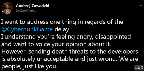 《赛博朋克2077》再跳票 CDPR开发者收到死亡威胁 跳票 CDPR 赛博朋克2077 电玩迷资讯  第2张
