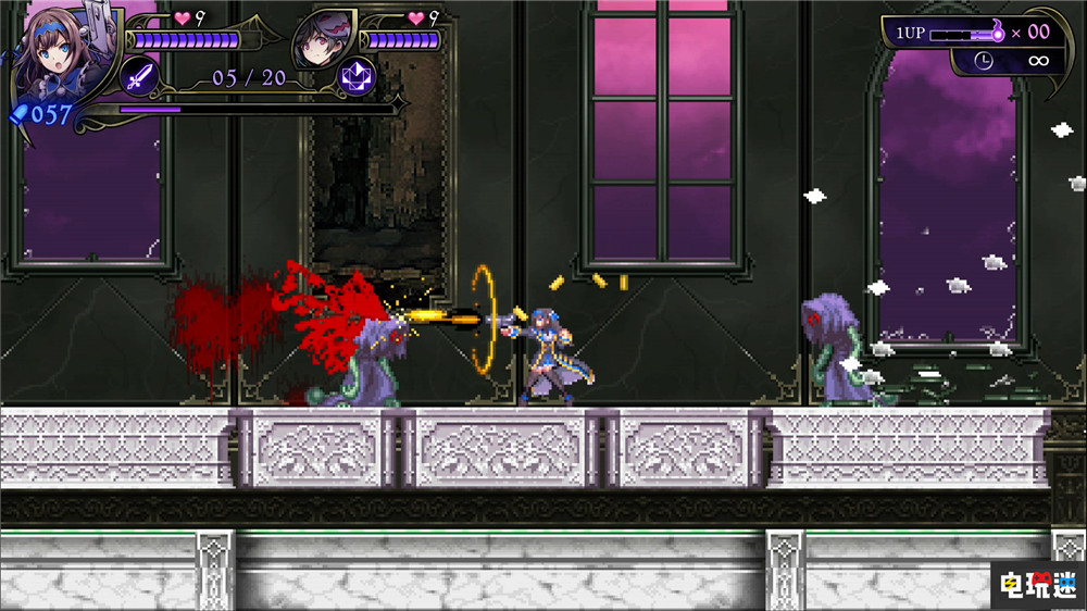 《洛克人Zero》开发商的少女射击世界观恶魔城新作公开 平台动作游戏 少女射击 Grim Guardians：Demon Purge 恶魔城风格 Inti Creates 电玩迷资讯  第4张