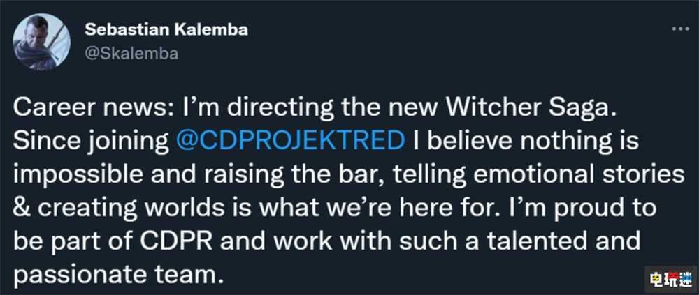 《巫师3》首席动画师成为《巫师》新三部曲游戏总监 维克托 赛博朋克2077 CDPR 巫师3 电玩迷资讯  第2张