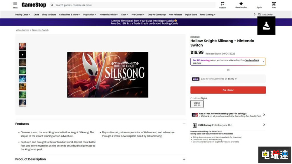 知名舅舅爆料《空洞骑士：丝之歌》PC版定价19.99美元 Steam Switch PC游戏 空洞骑士：丝之歌 STEAM/Epic  第3张